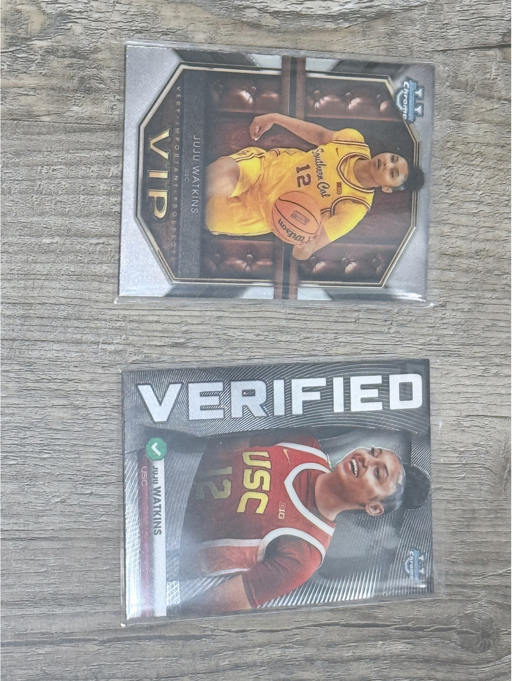 2025-26 Bowman Chrome JuJu Watkins Lot - VIP (#VIP-8) & Verified (#BV-8) USC